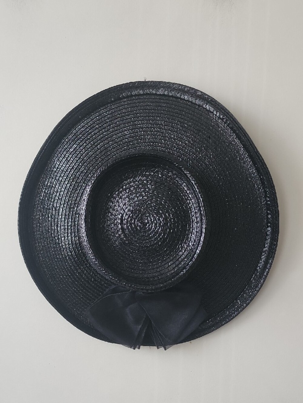 betmar Black Wide-Brim Straw Hat with Bow - Picture 3 of 16